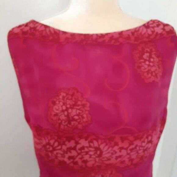 Vintage Worthington hot pink 2 piece dress maxi tropical sz L - Picture 3 of 6